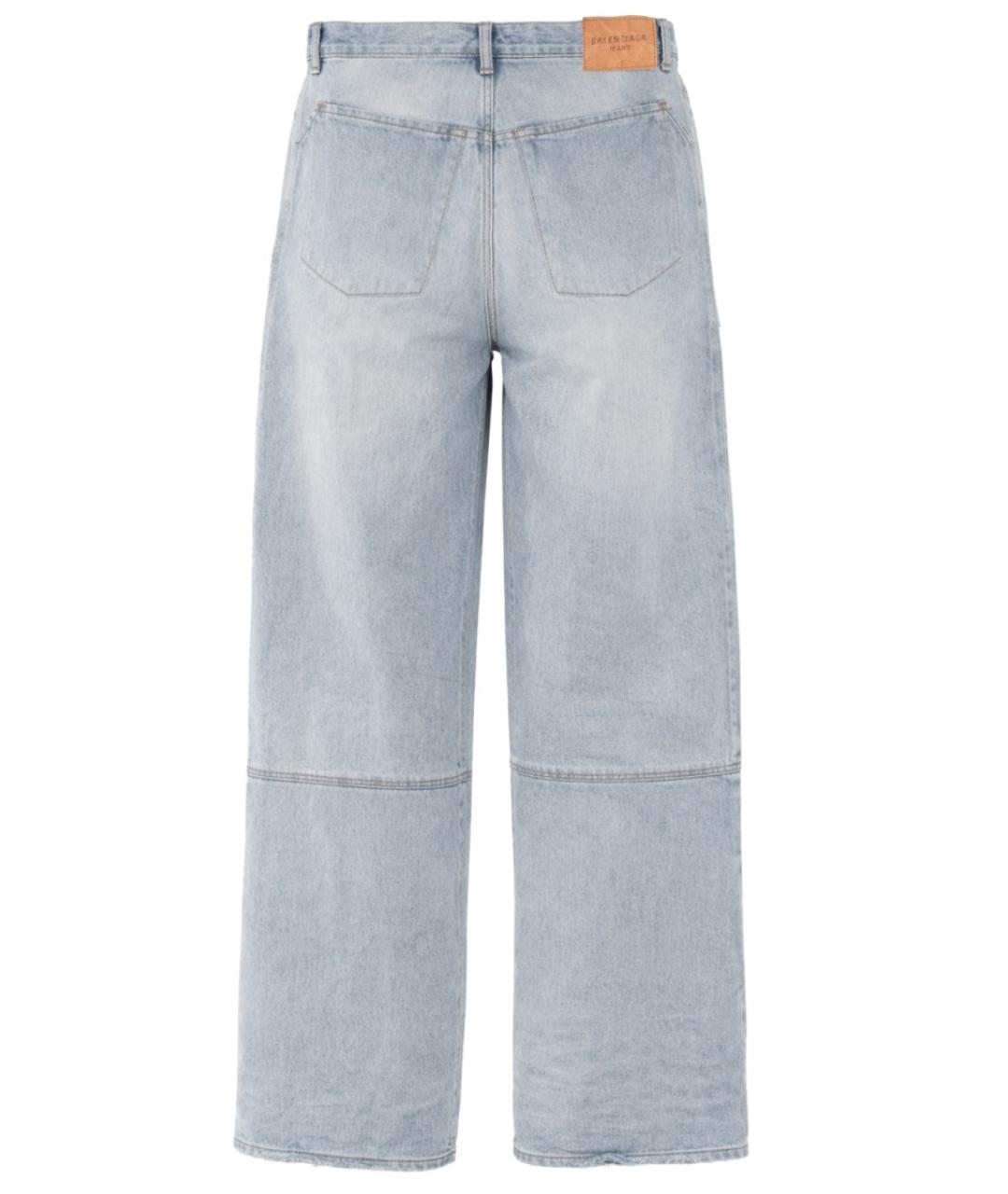 BALENCIAGA Голубые хлопковые прямые джинсы, фото 2
