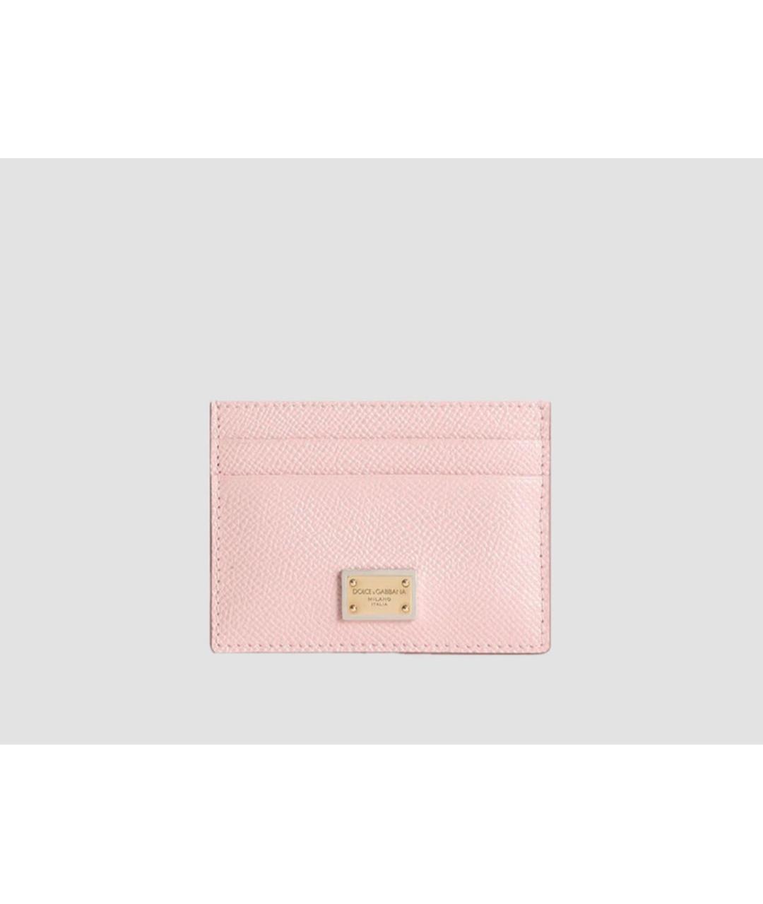 DOLCE&GABBANA Розовый кожаный кардхолдер, фото 5