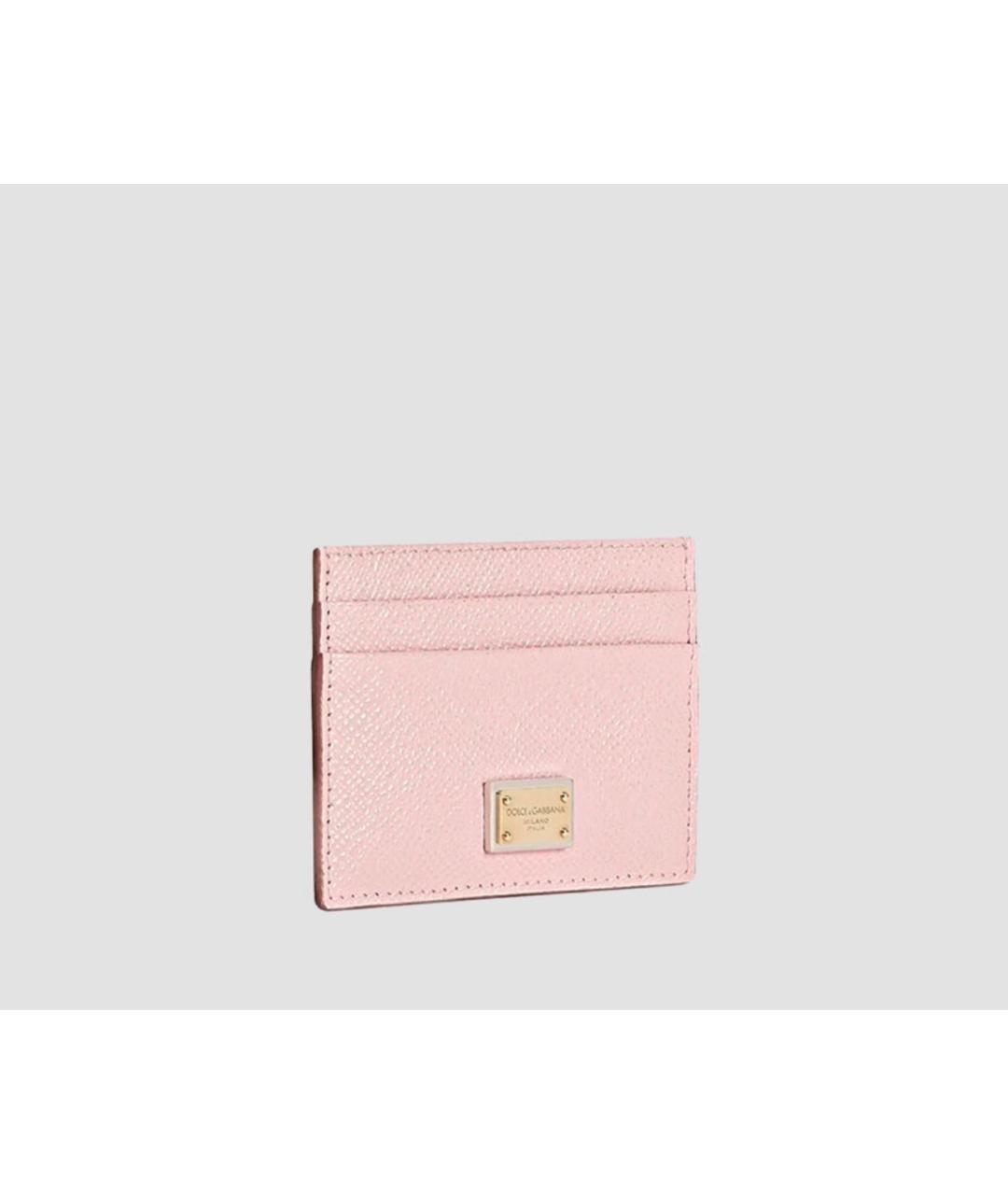 DOLCE&GABBANA Розовый кожаный кардхолдер, фото 2