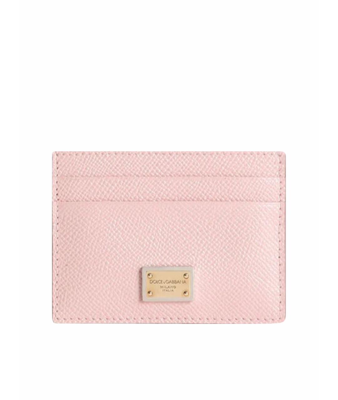 DOLCE&GABBANA Розовый кожаный кардхолдер, фото 1