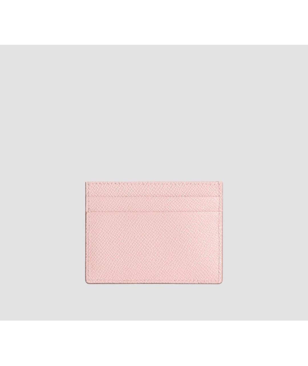 DOLCE&GABBANA Розовый кожаный кардхолдер, фото 3