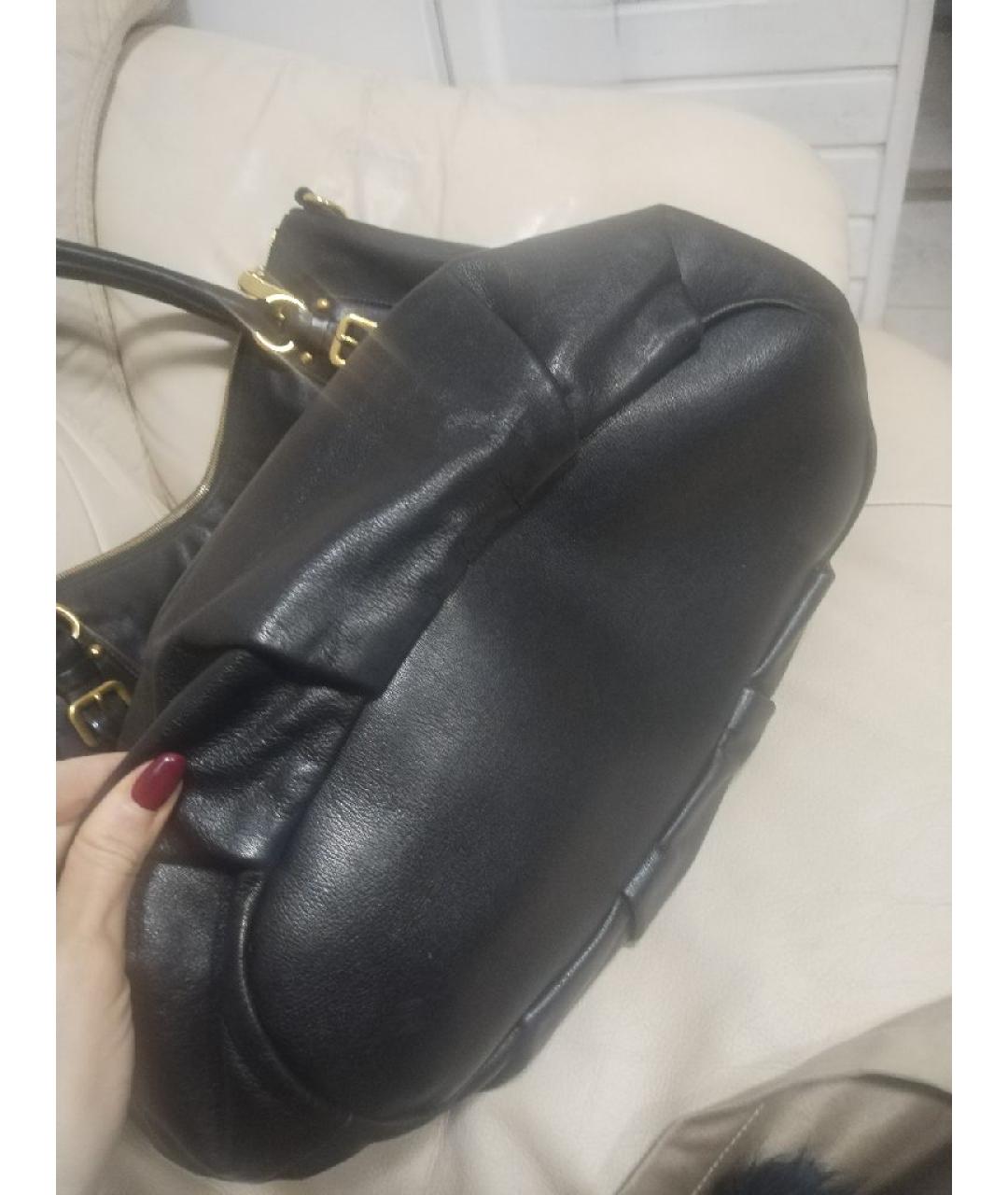 PRADA Черная кожаная сумка через плечо, фото 6