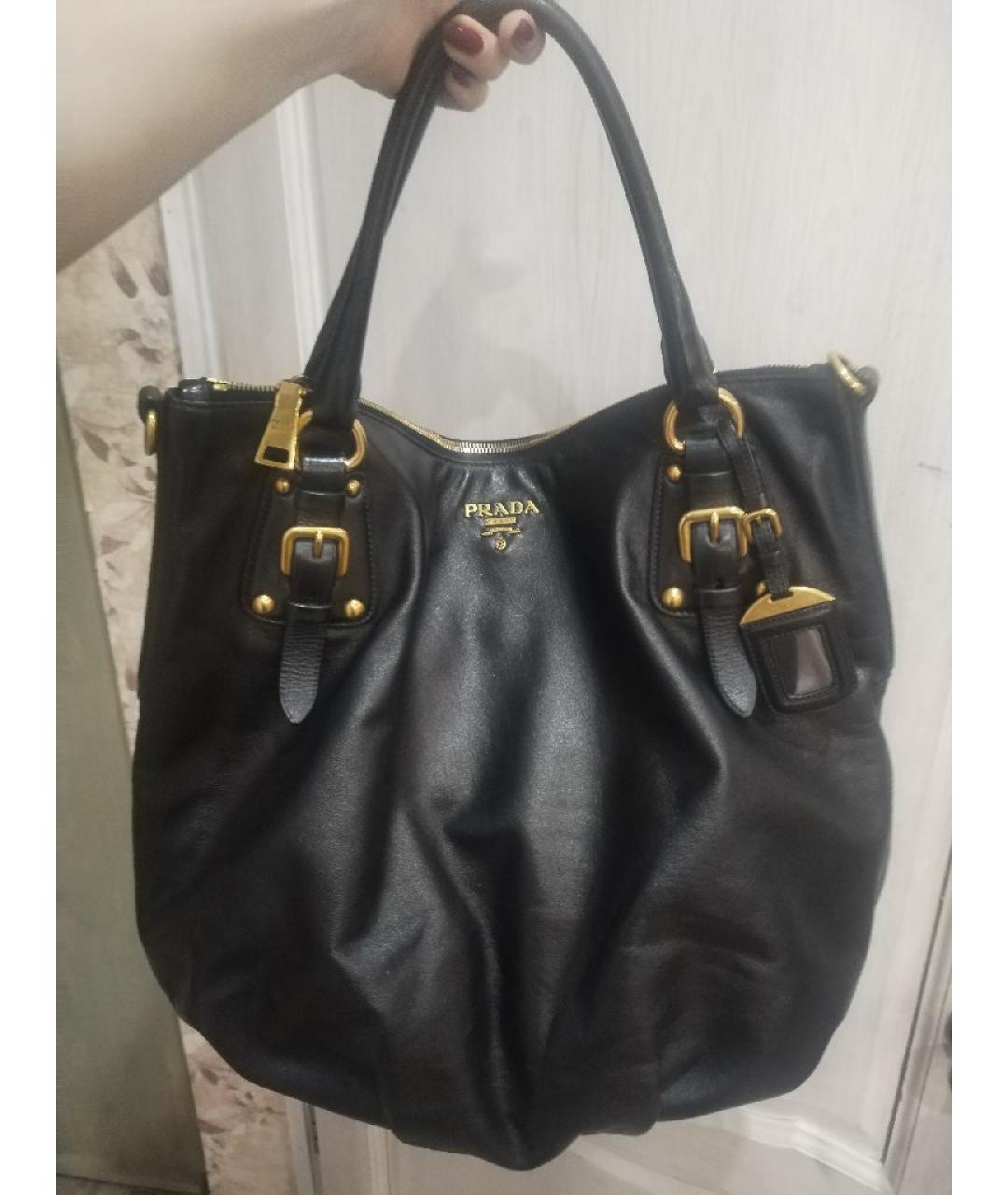 PRADA Черная кожаная сумка через плечо, фото 10
