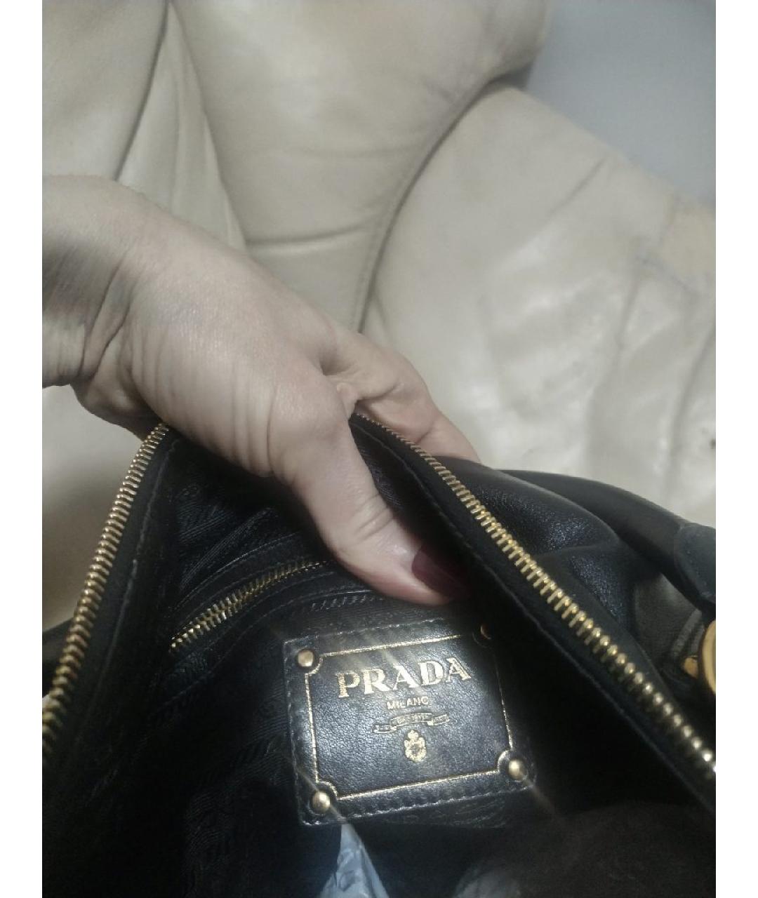 PRADA Черная кожаная сумка через плечо, фото 8