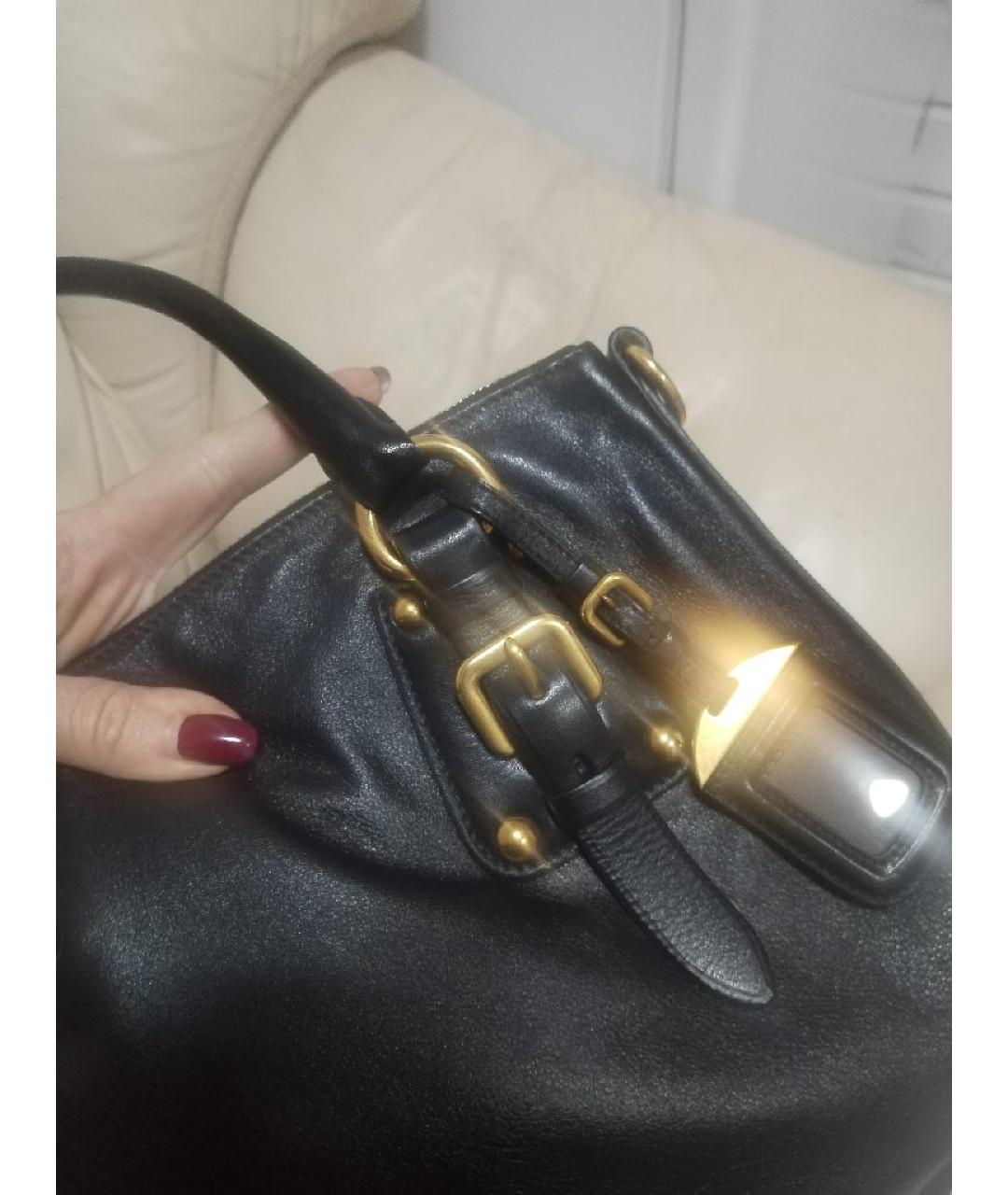 PRADA Черная кожаная сумка через плечо, фото 4