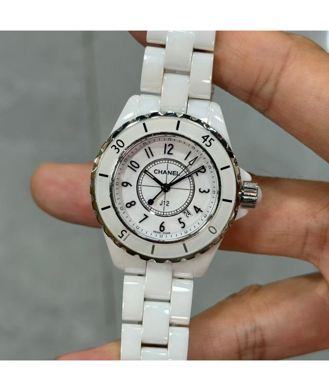 CHANEL Белые керамические часы, фото 3