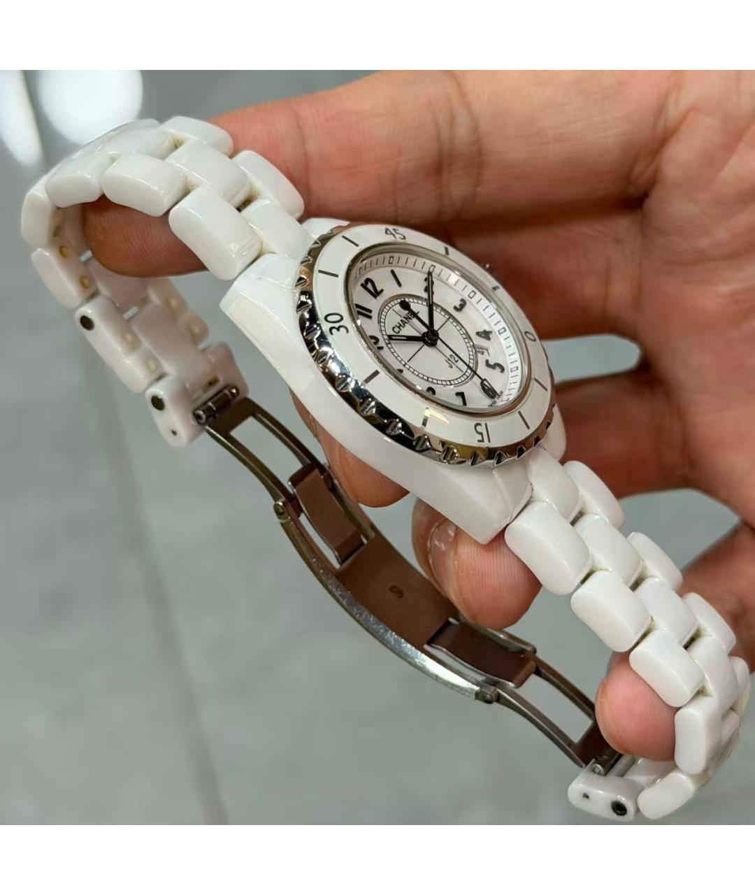 CHANEL Белые керамические часы, фото 5
