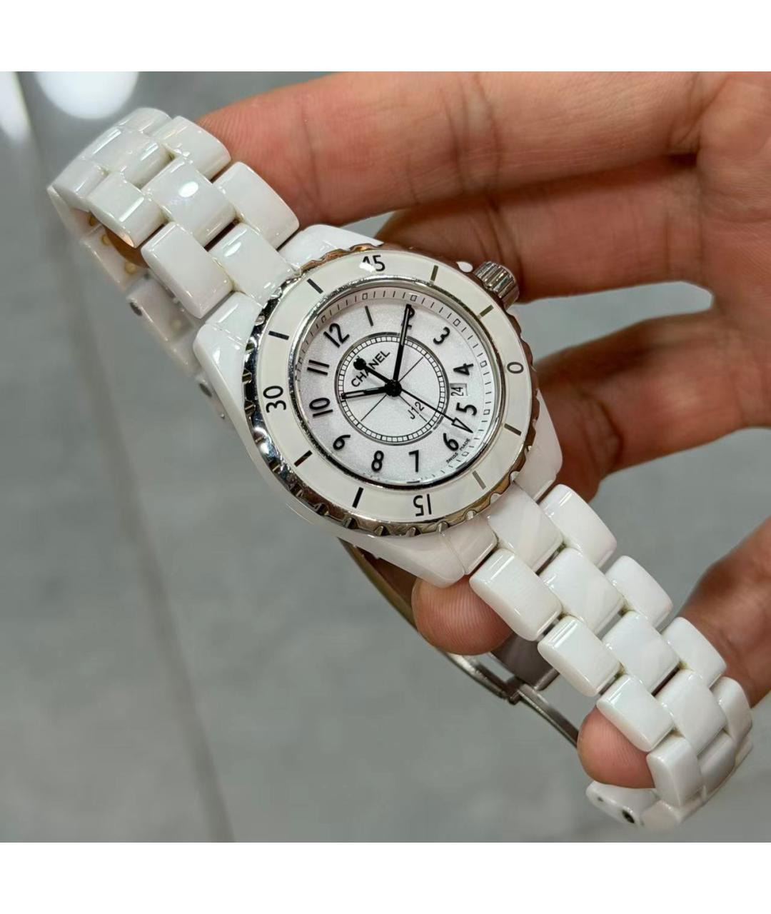 CHANEL Белые керамические часы, фото 4
