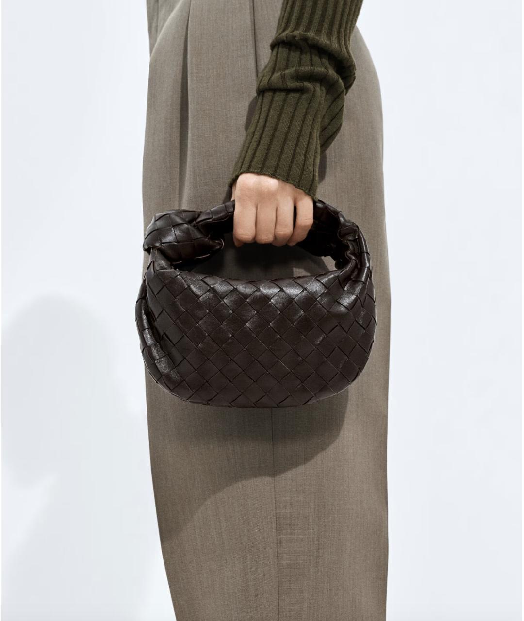 BOTTEGA VENETA Коричневая кожаная сумка через плечо, фото 2