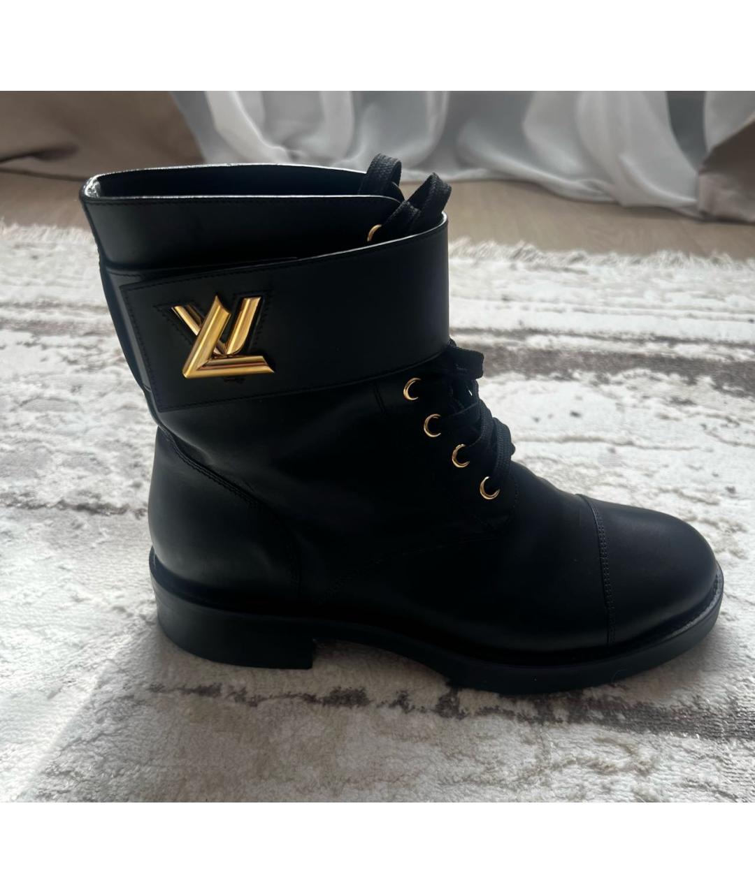 LOUIS VUITTON Черные кожаные ботинки, фото 9