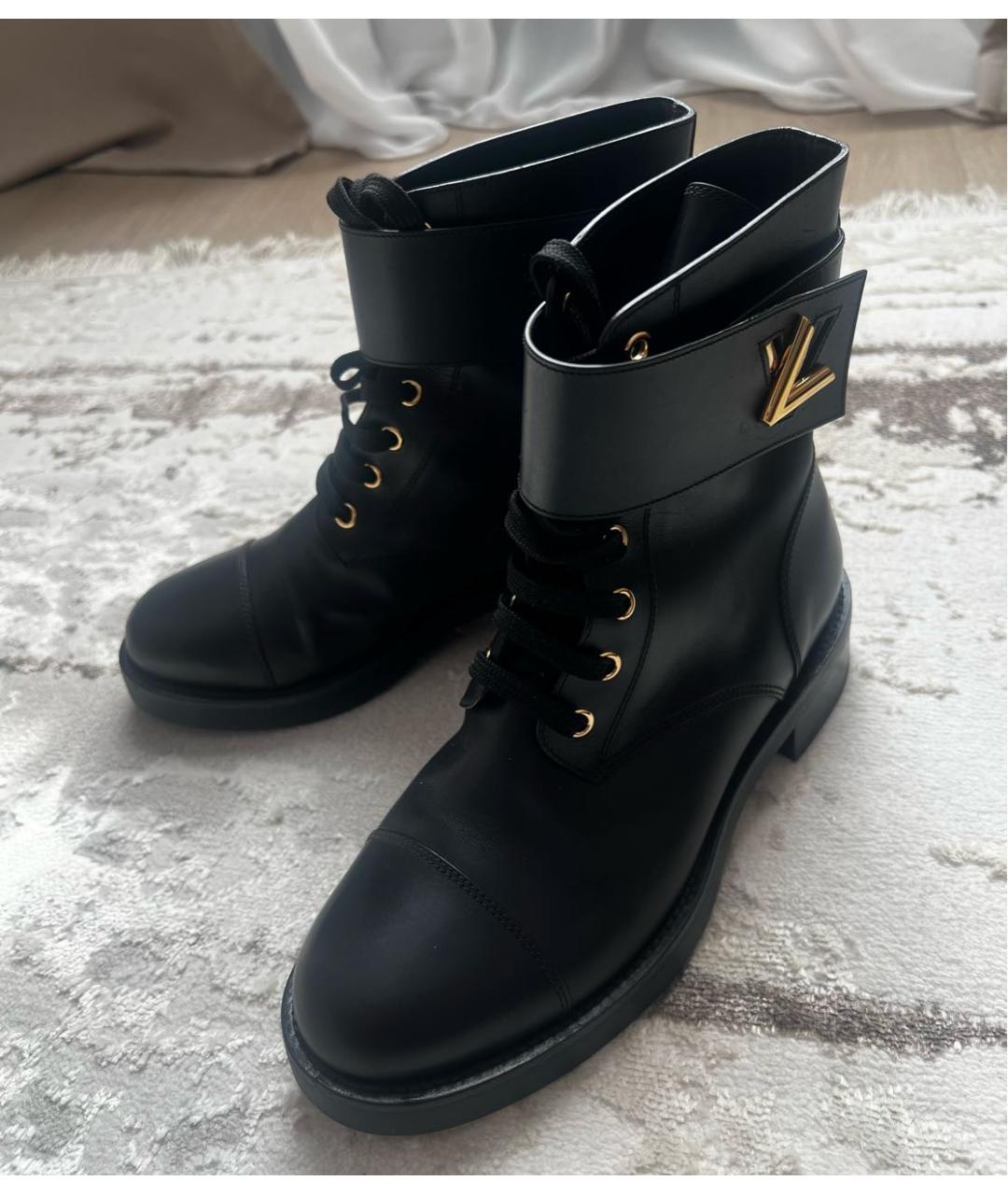 LOUIS VUITTON Черные кожаные ботинки, фото 6