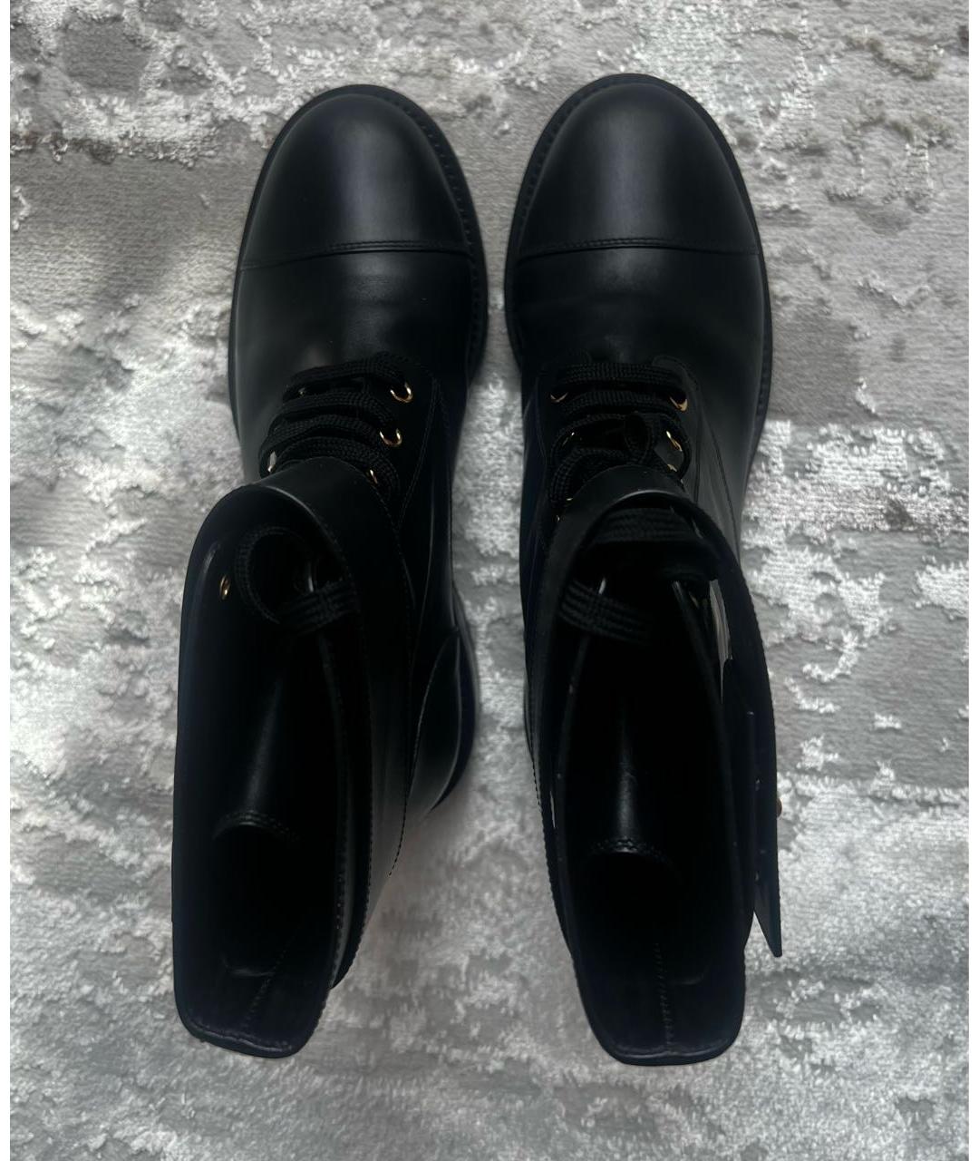 LOUIS VUITTON Черные кожаные ботинки, фото 3