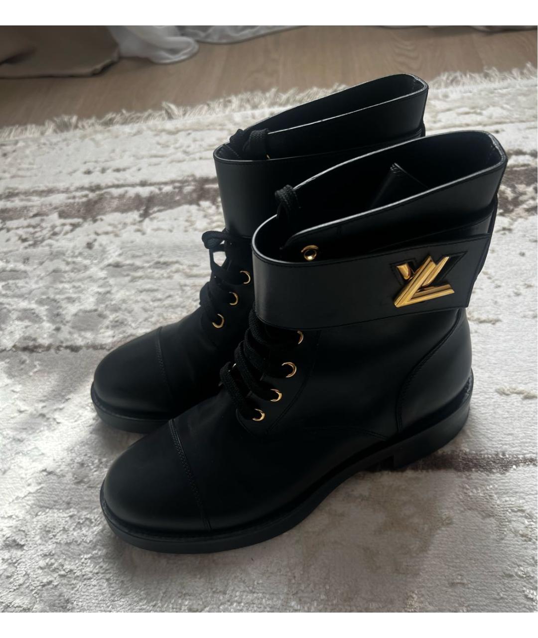 LOUIS VUITTON Черные кожаные ботинки, фото 7