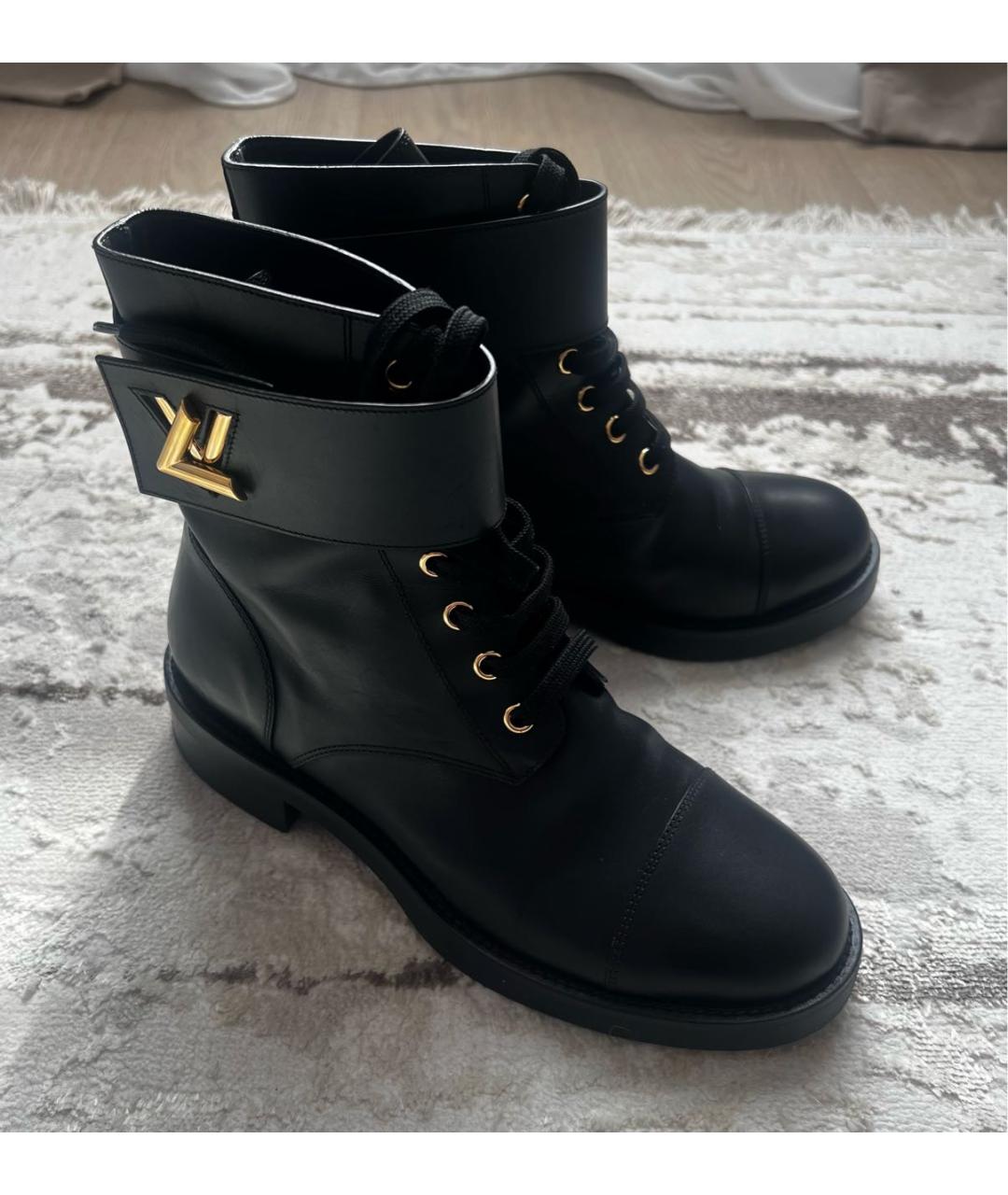 LOUIS VUITTON Черные кожаные ботинки, фото 5