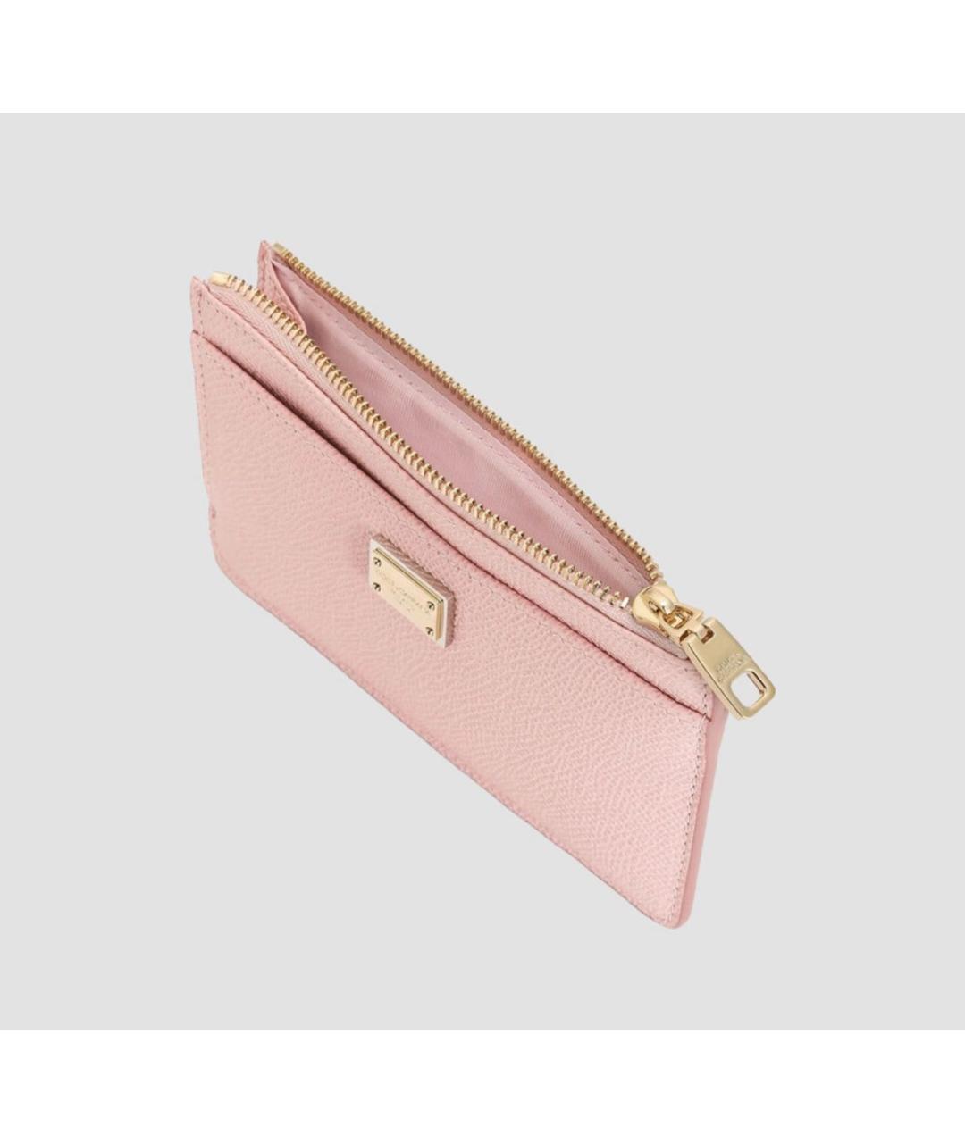 DOLCE&GABBANA Розовый кожаный кардхолдер, фото 4