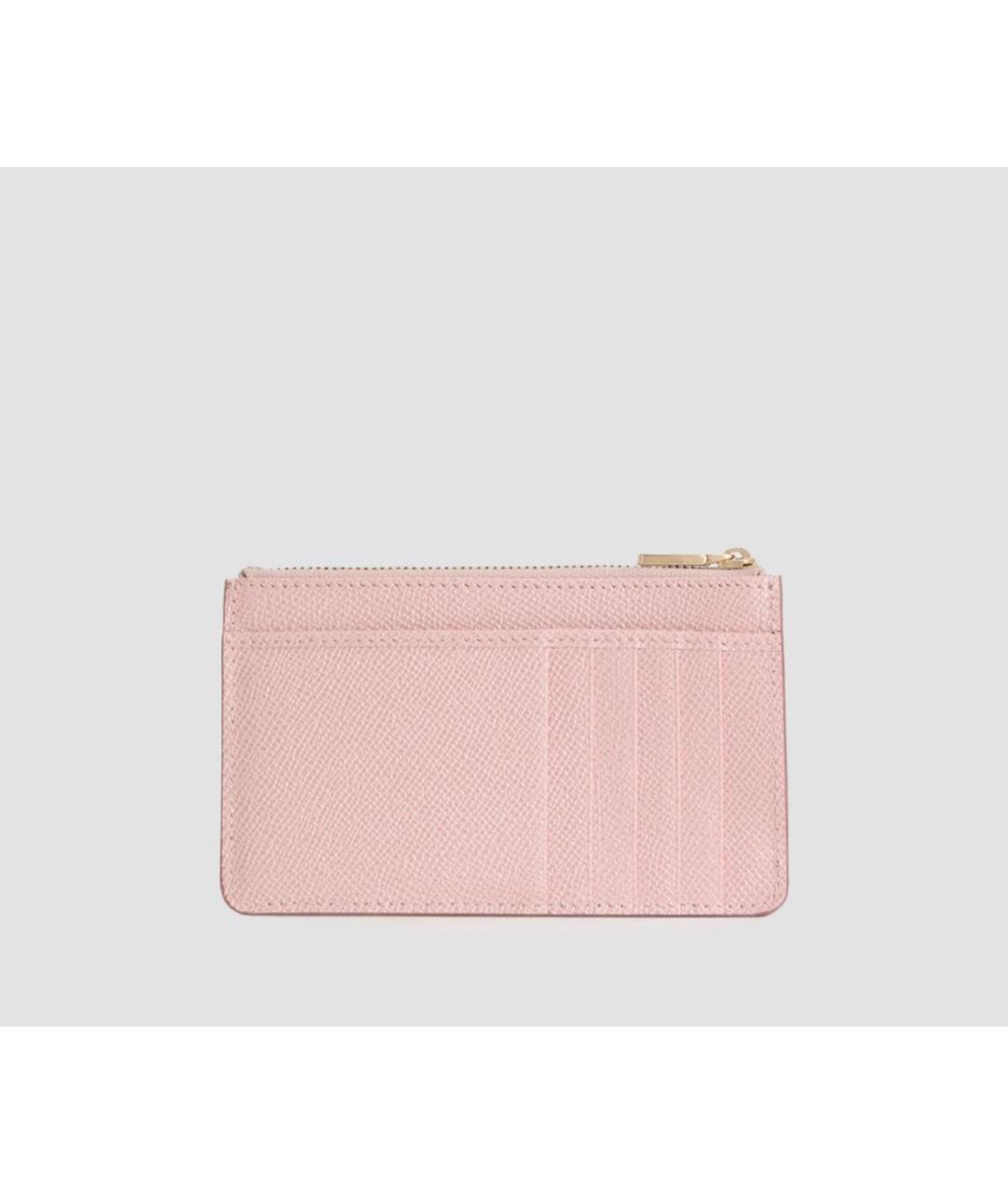 DOLCE&GABBANA Розовый кожаный кардхолдер, фото 3