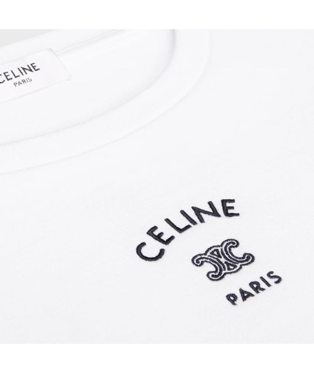CELINE Белая футболка, фото 3