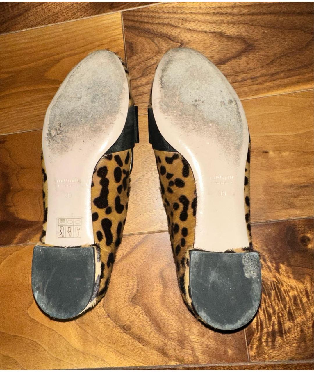 MIU MIU Коричневые кожаные лоферы, фото 4