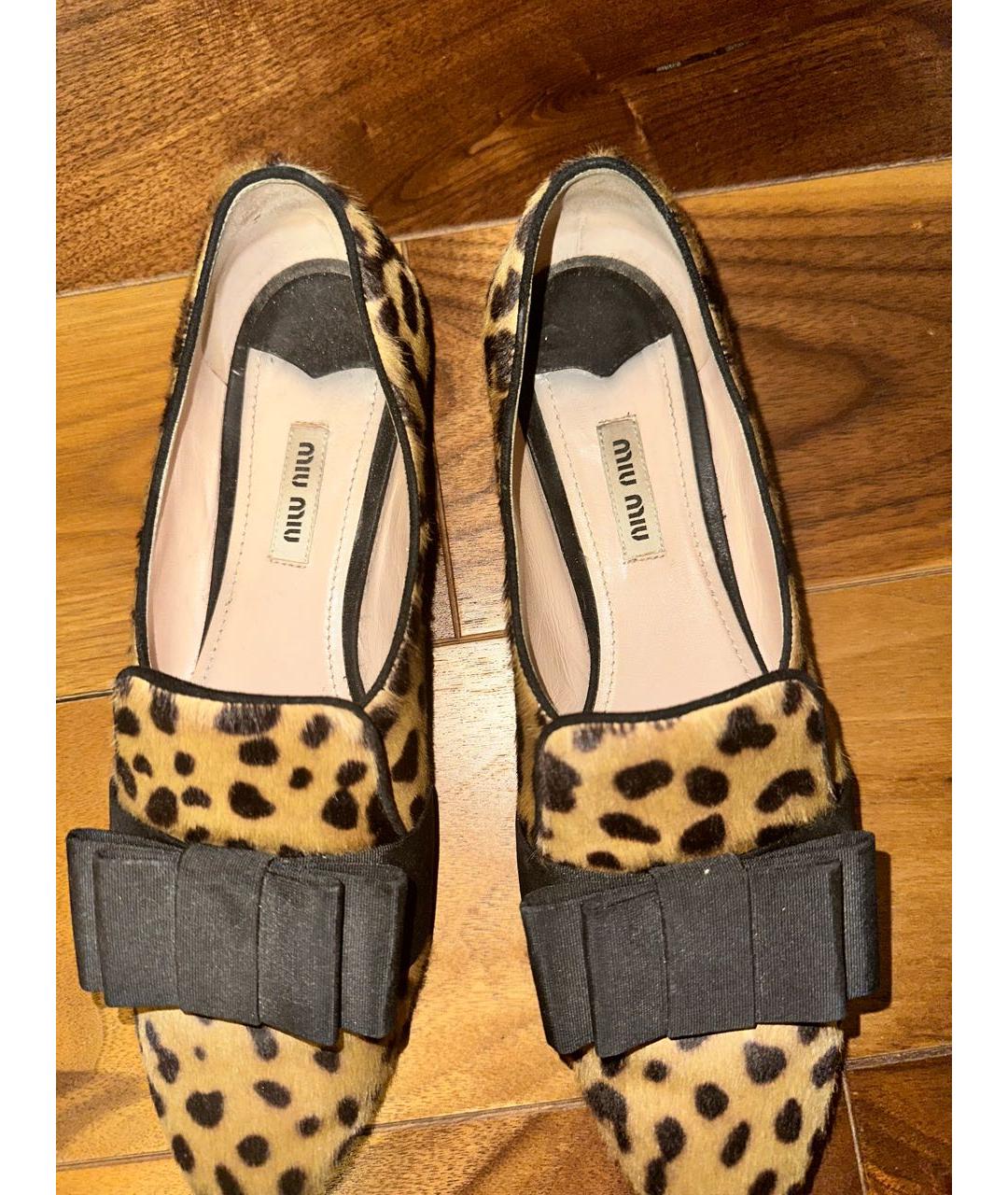 MIU MIU Коричневые кожаные лоферы, фото 5