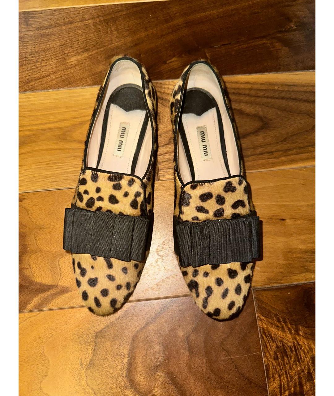 MIU MIU Коричневые кожаные лоферы, фото 6