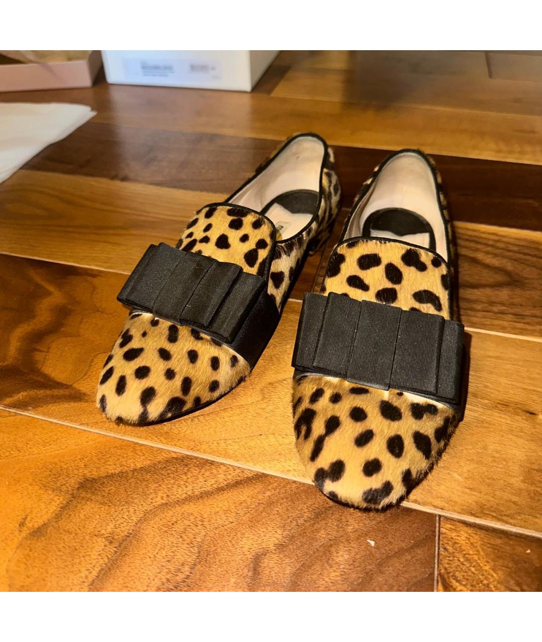 MIU MIU Коричневые кожаные лоферы, фото 2