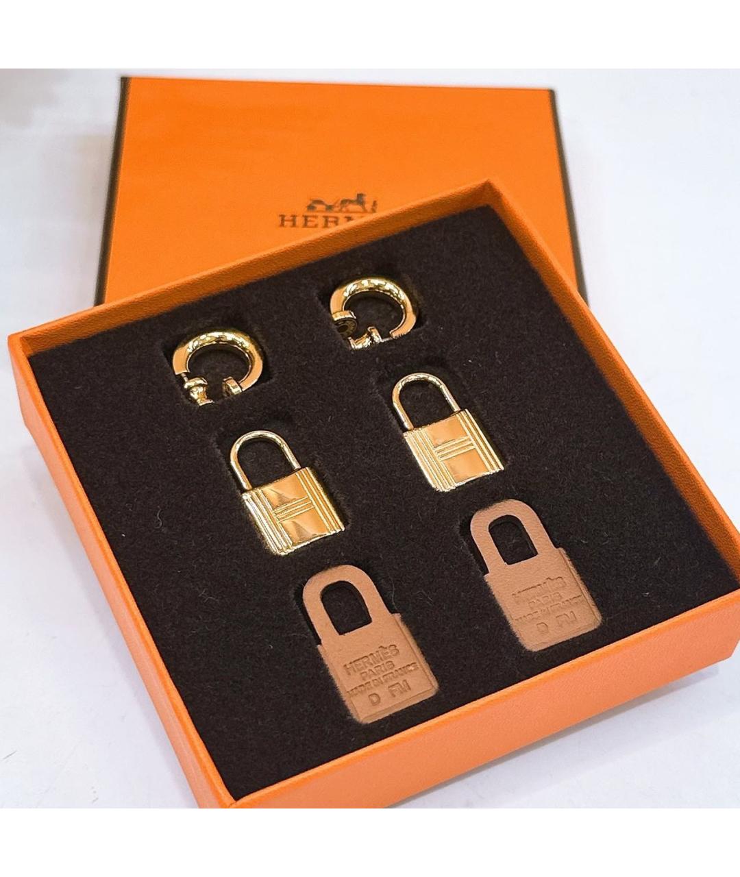 HERMES Золотые металлические серьги, фото 4