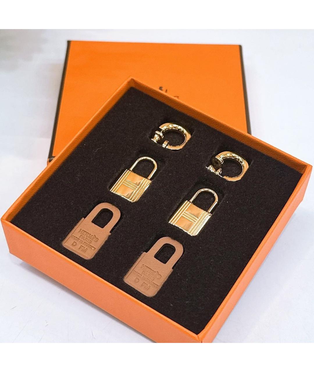 HERMES Золотые металлические серьги, фото 3