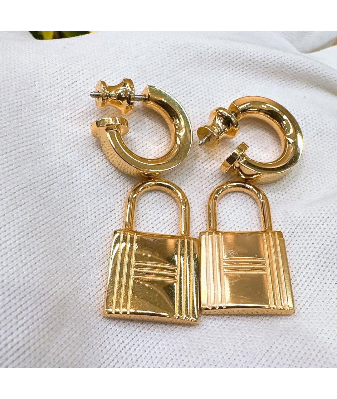 HERMES Золотые металлические серьги, фото 6