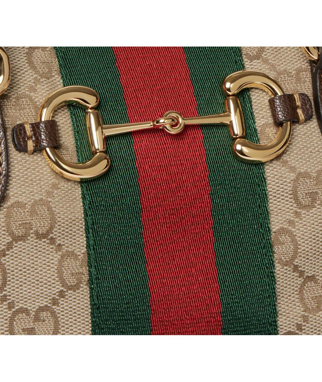GUCCI Бежевая жаккардовая сумка тоут, фото 5