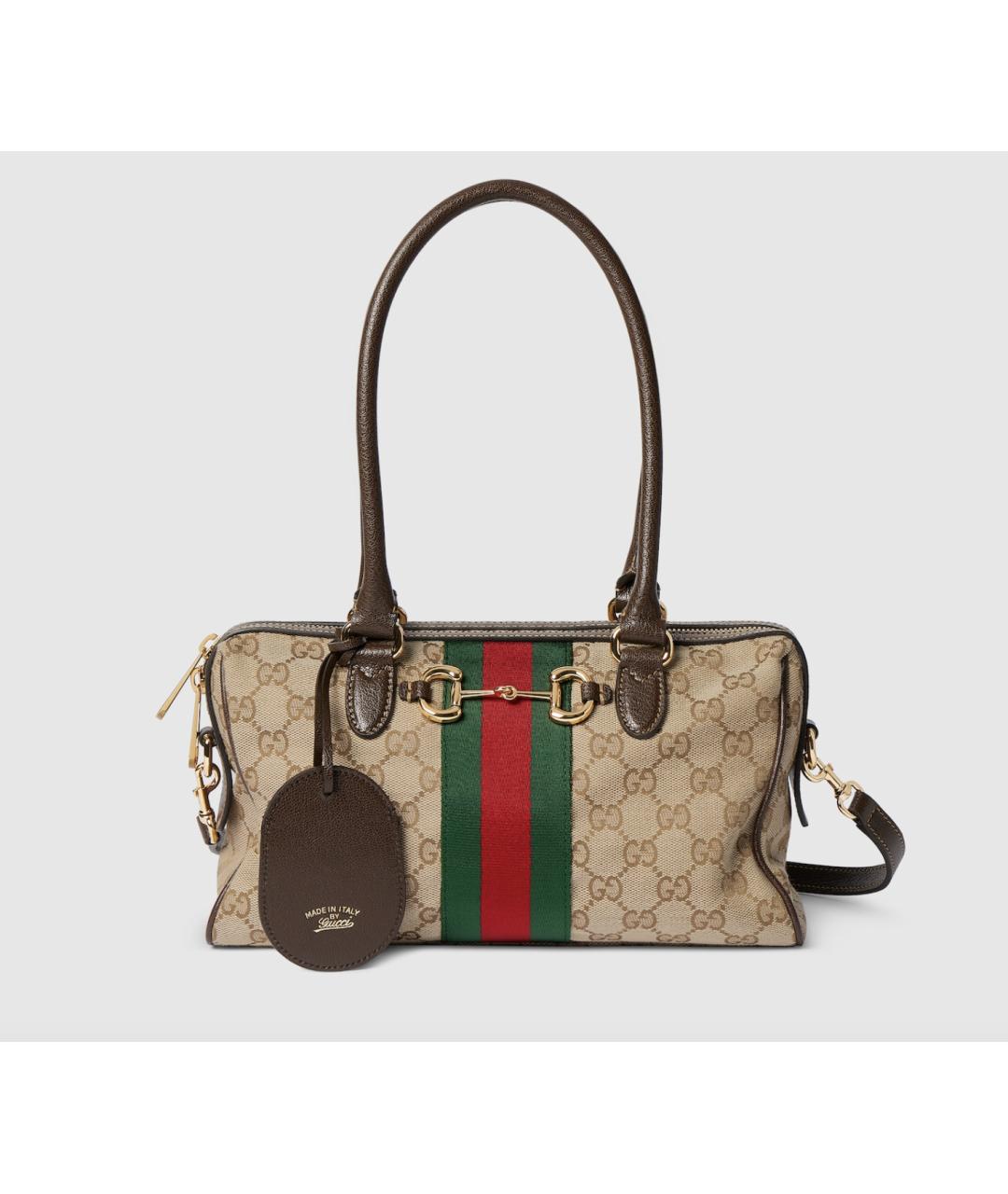 GUCCI Бежевая жаккардовая сумка тоут, фото 6