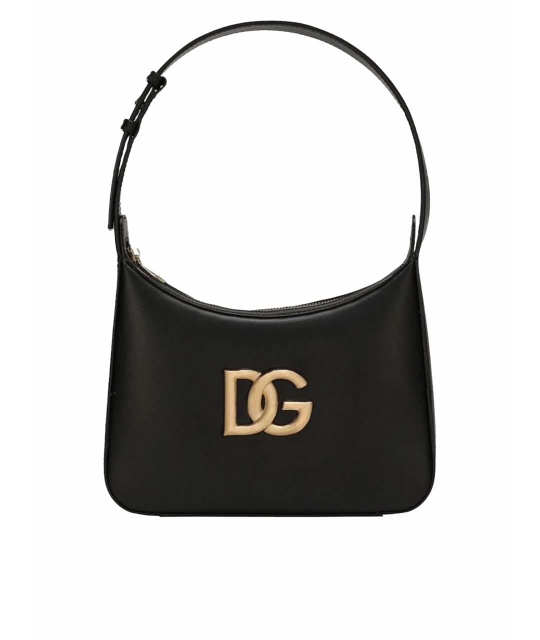 DOLCE&GABBANA Черная кожаная сумка с короткими ручками, фото 1