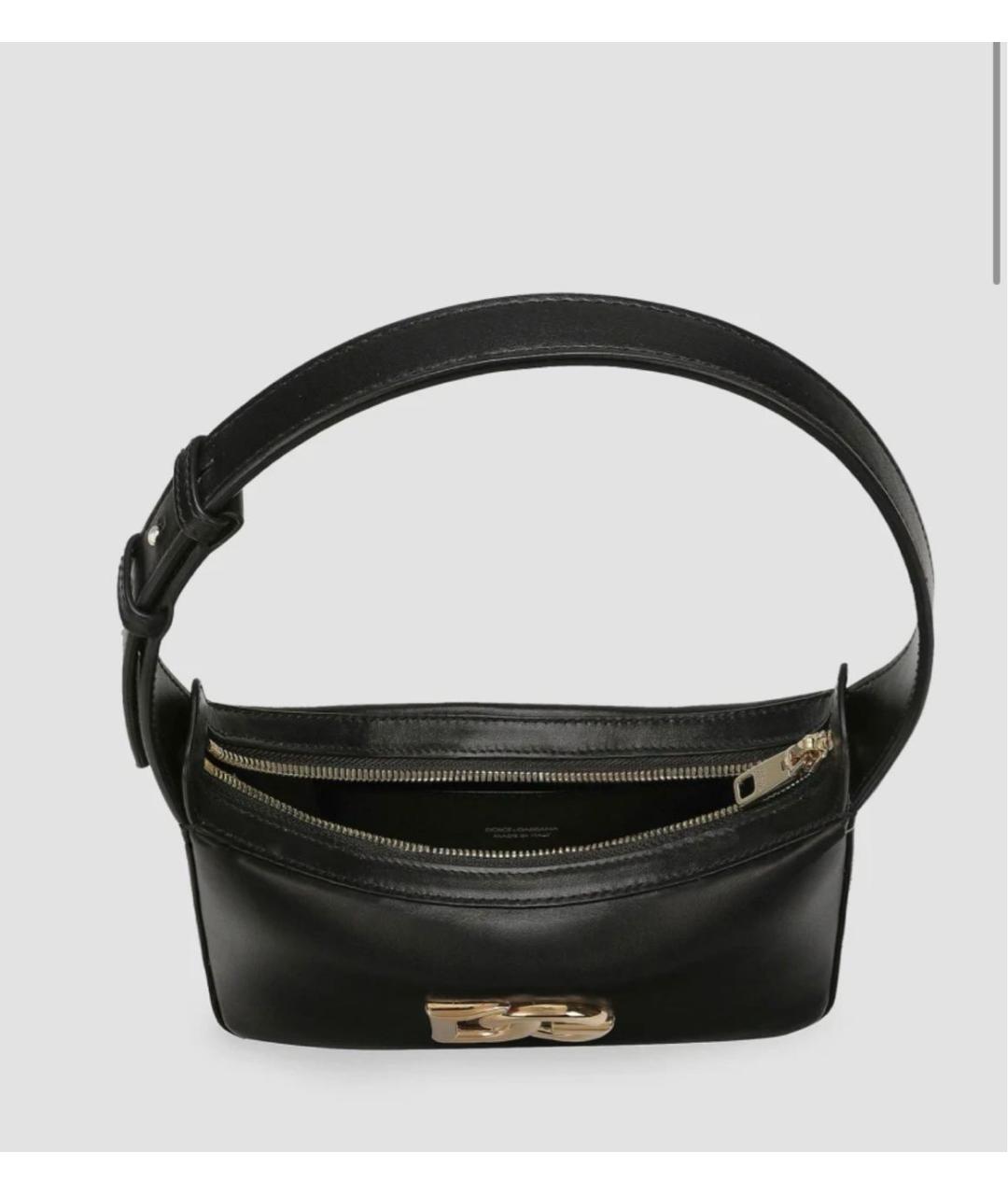 DOLCE&GABBANA Черная кожаная сумка с короткими ручками, фото 4