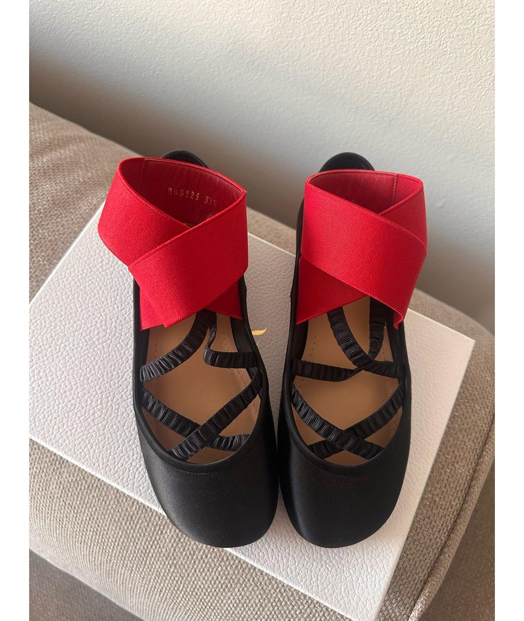 CHRISTIAN DIOR Черные текстильные балетки, фото 2