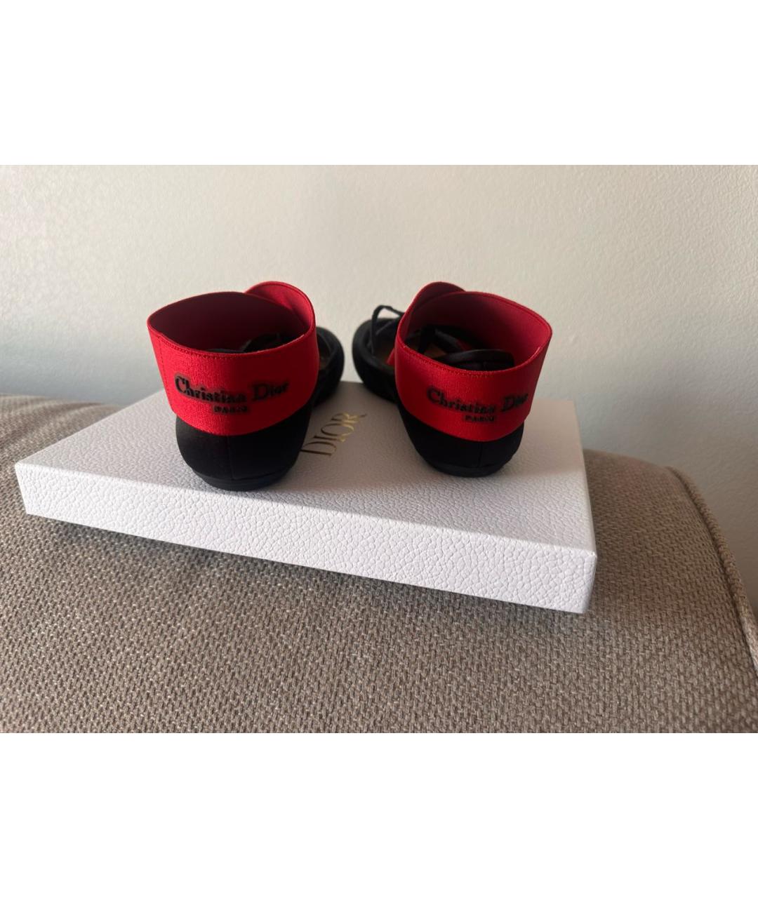 CHRISTIAN DIOR Черные текстильные балетки, фото 3