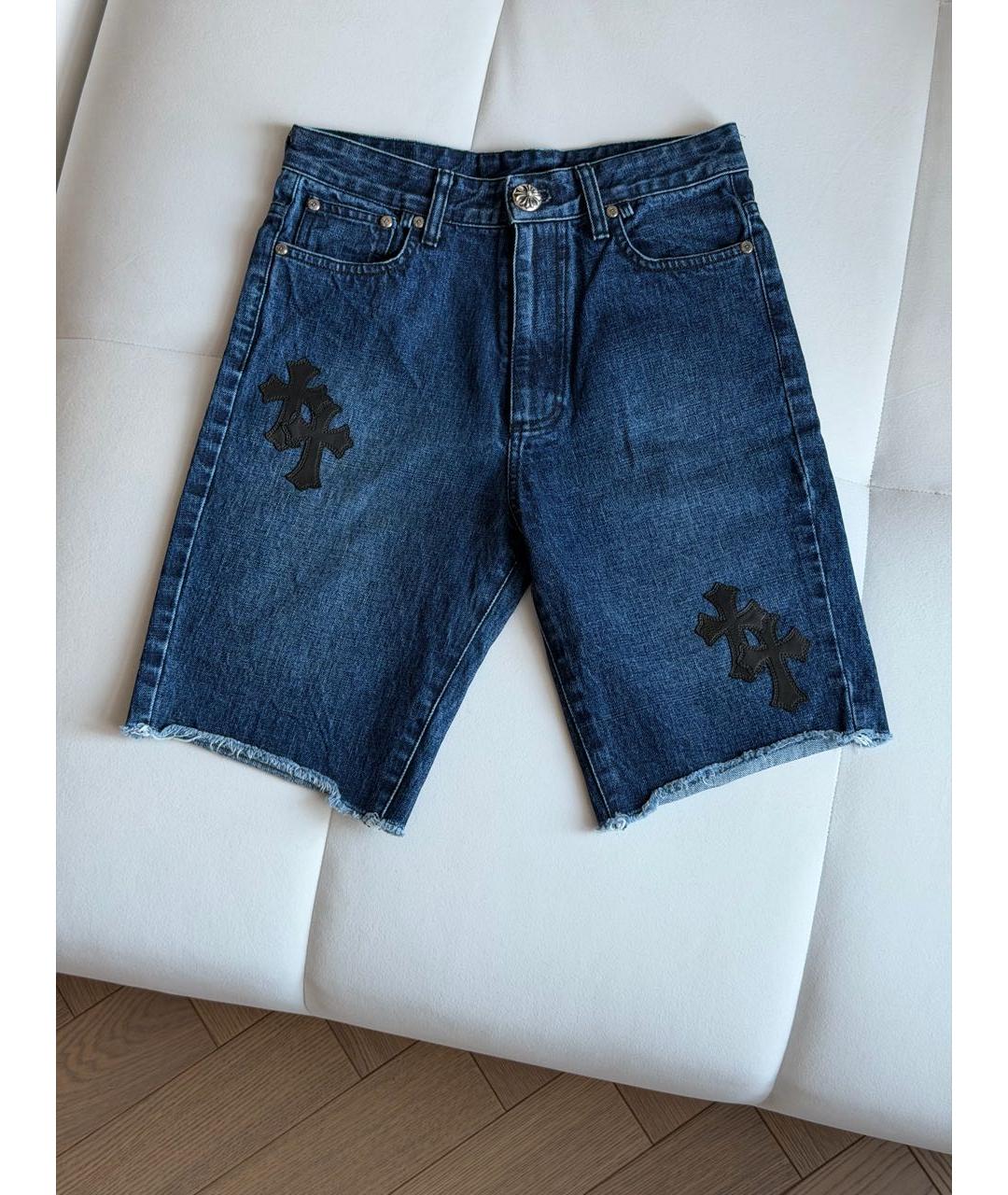 CHROME HEARTS Темно-синие хлопковые шорты, фото 5