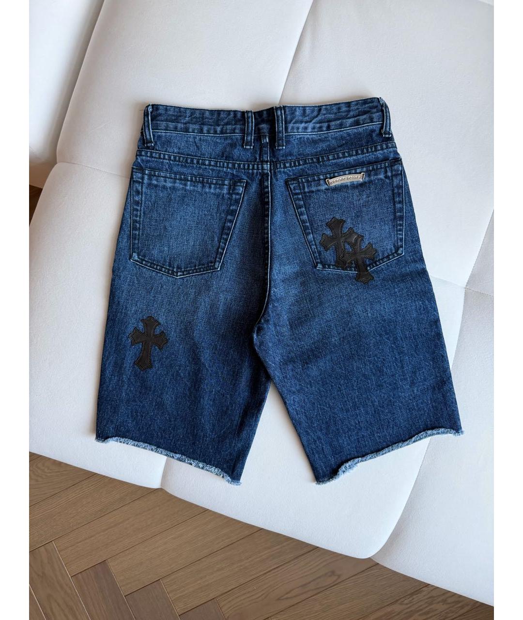 CHROME HEARTS Темно-синие хлопковые шорты, фото 2