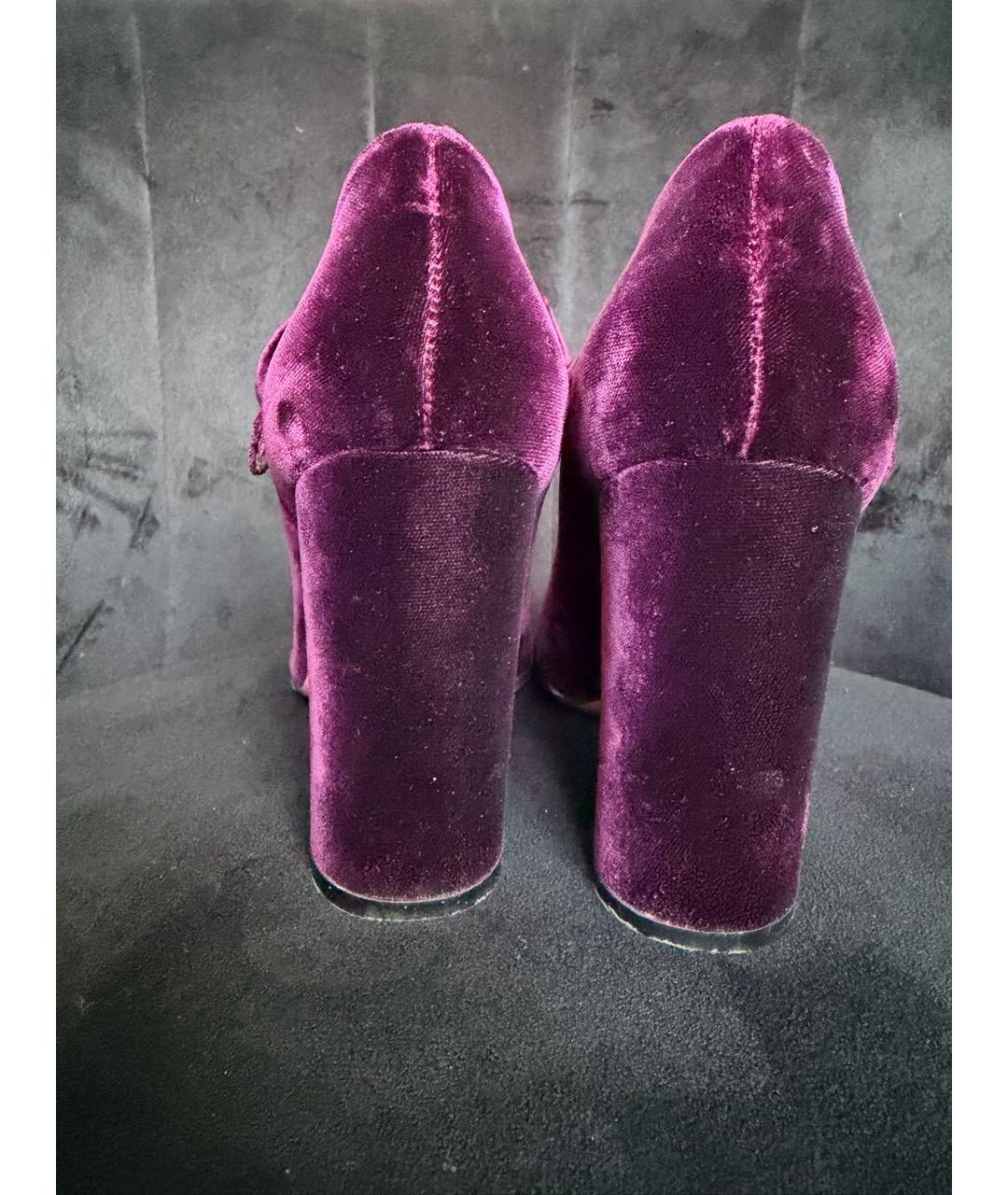 GIANVITO ROSSI Бордовые бархатные туфли, фото 4