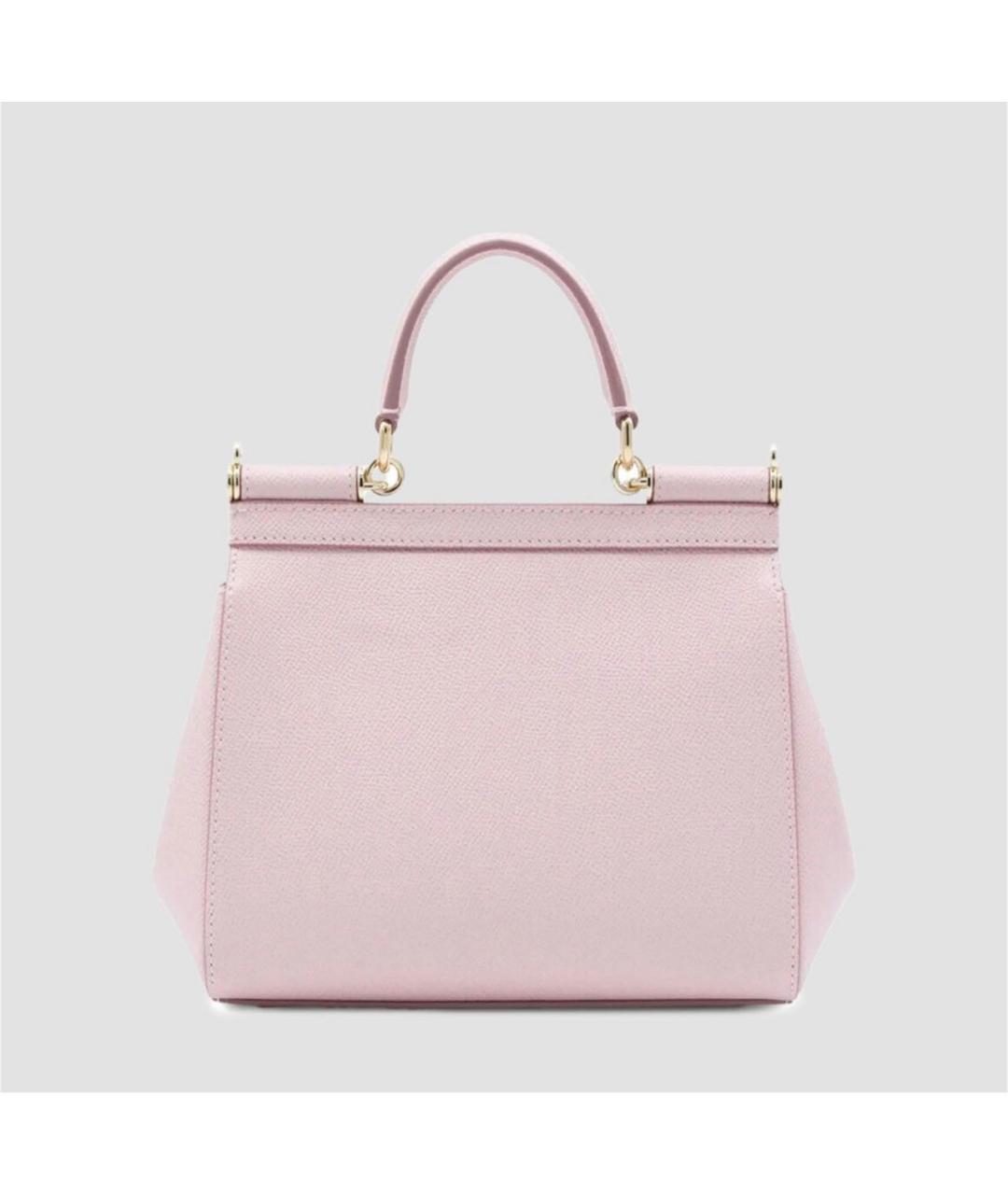 DOLCE&GABBANA Розовая кожаная сумка с короткими ручками, фото 2