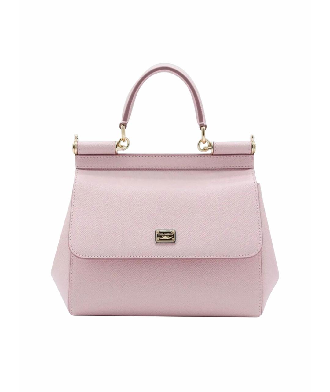 DOLCE&GABBANA Розовая кожаная сумка с короткими ручками, фото 1