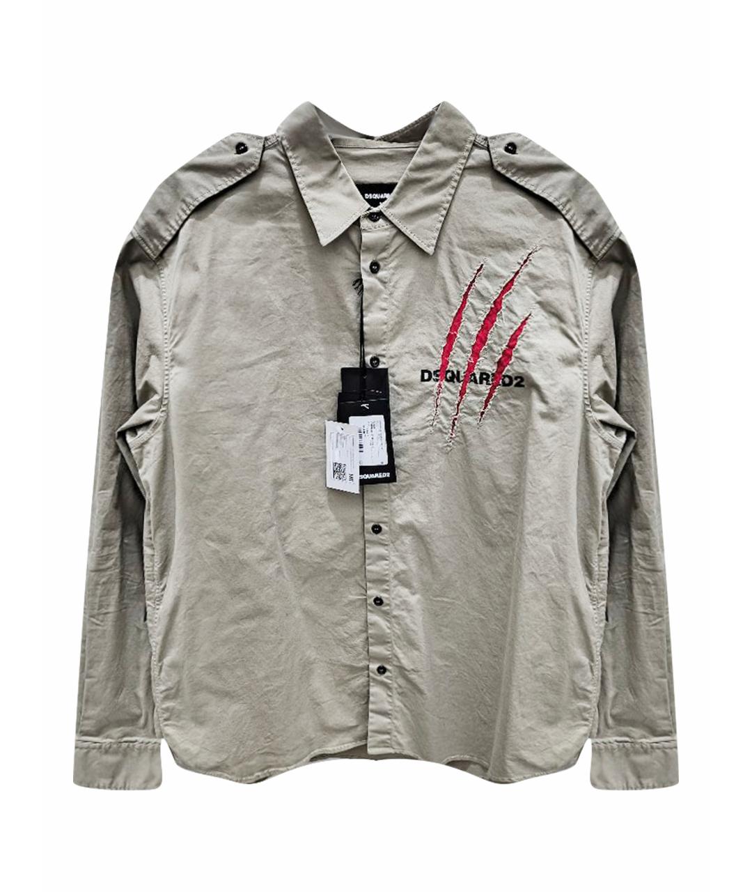 DSQUARED2 Бежевая хлопковая кэжуал рубашка, фото 1