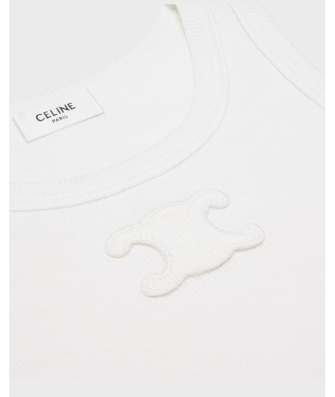 CELINE Белая майка, фото 2