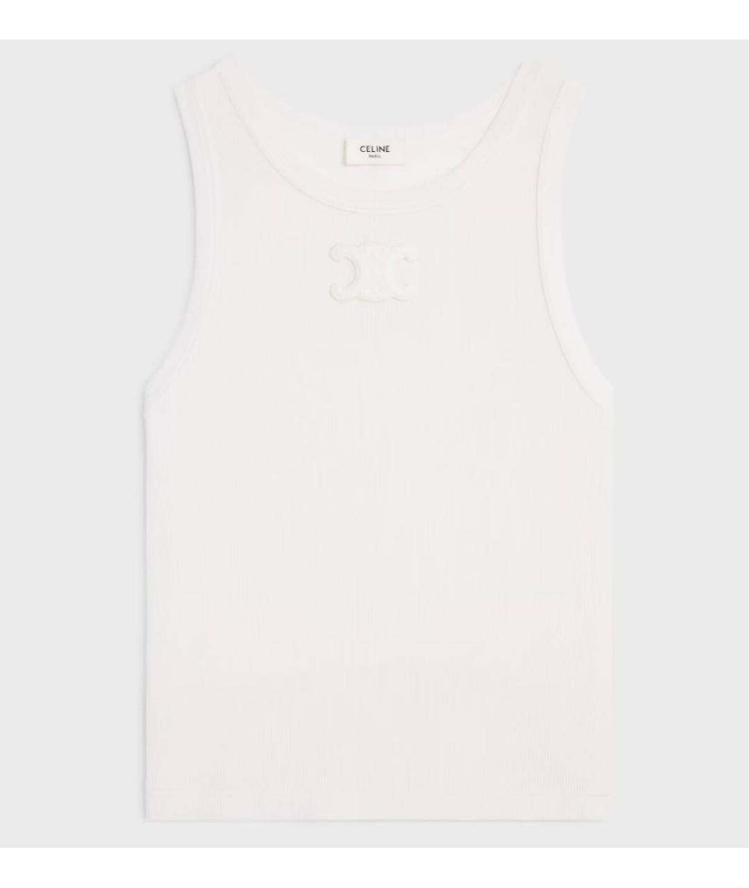 CELINE Белая майка, фото 4