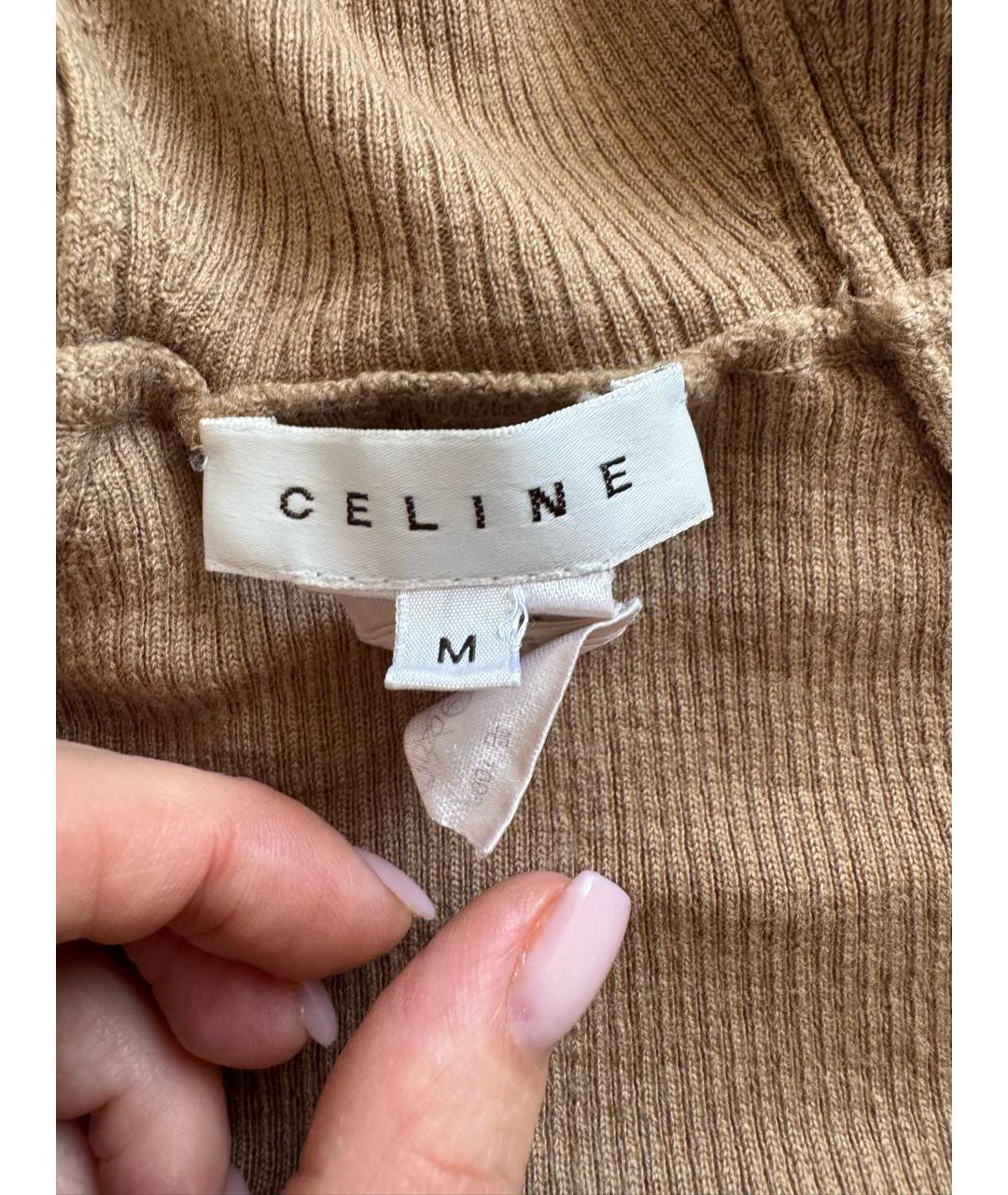 CELINE Коричневая шерстяная водолазка, фото 3