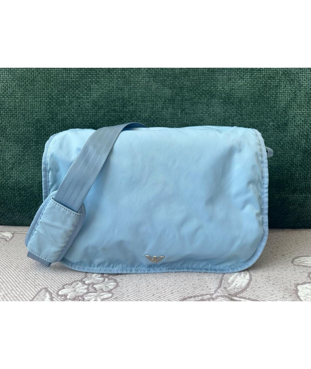 EMPORIO ARMANI Голубая дорожная/спортивная сумка, фото 9