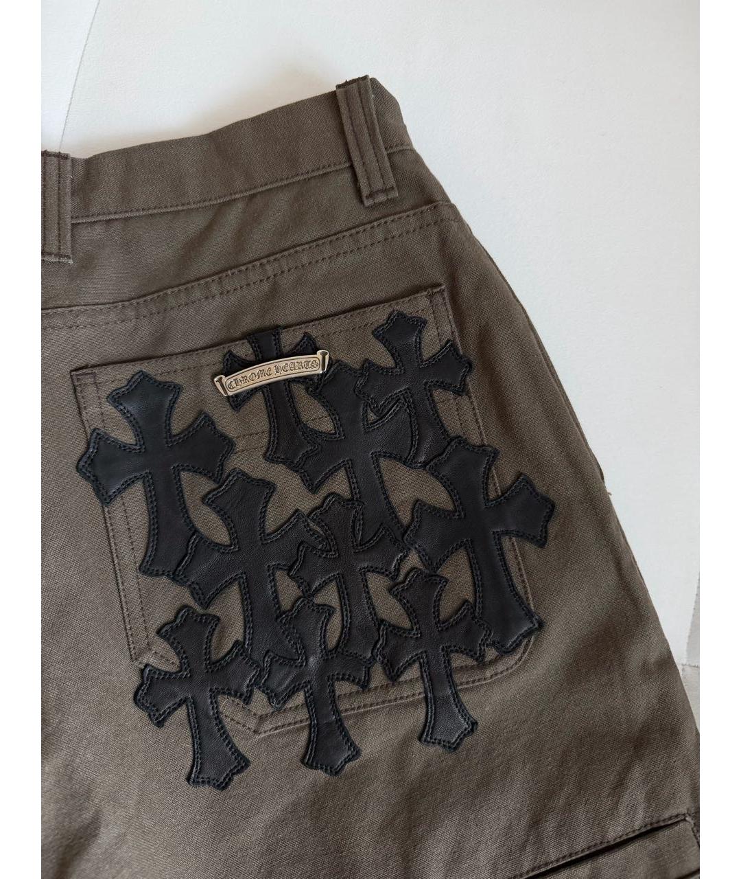 CHROME HEARTS Коричневые хлопковые прямые джинсы, фото 3