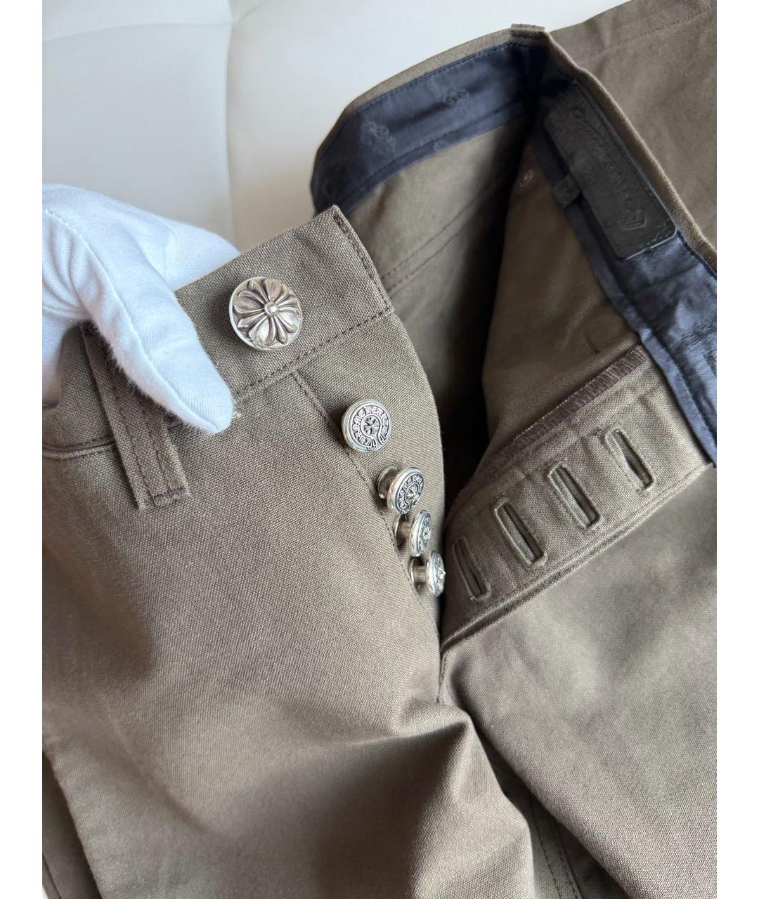 CHROME HEARTS Коричневые хлопковые прямые джинсы, фото 4