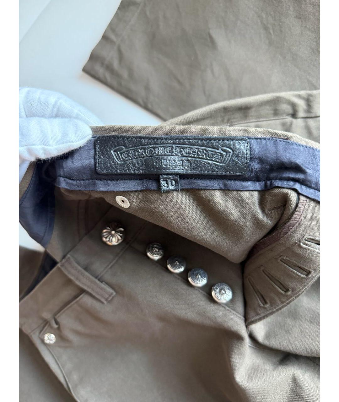 CHROME HEARTS Коричневые хлопковые прямые джинсы, фото 5