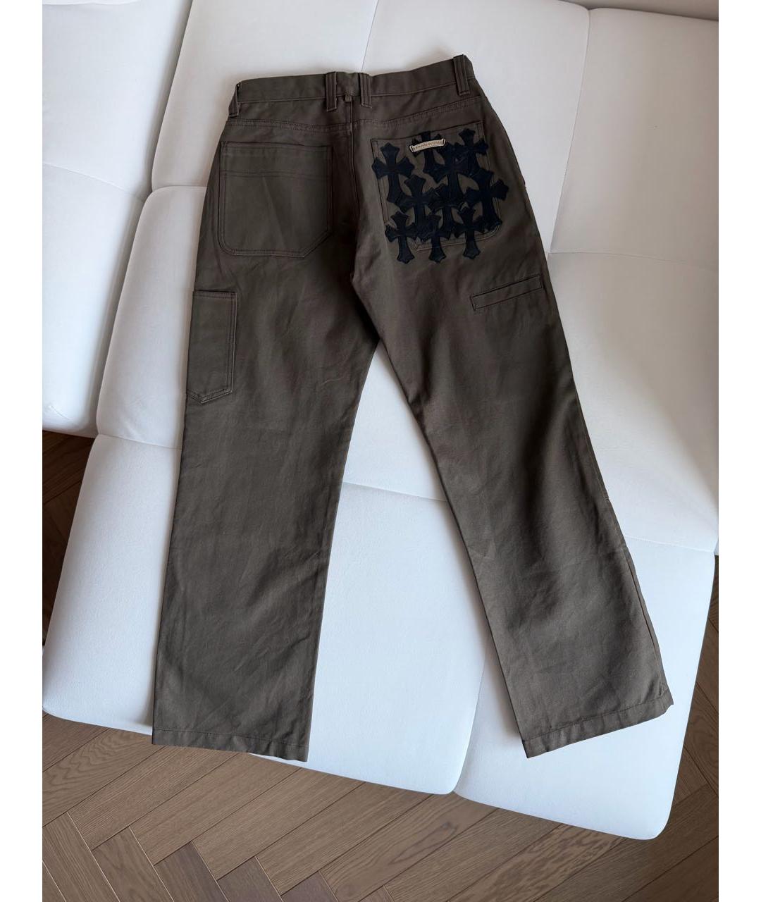 CHROME HEARTS Коричневые хлопковые прямые джинсы, фото 2