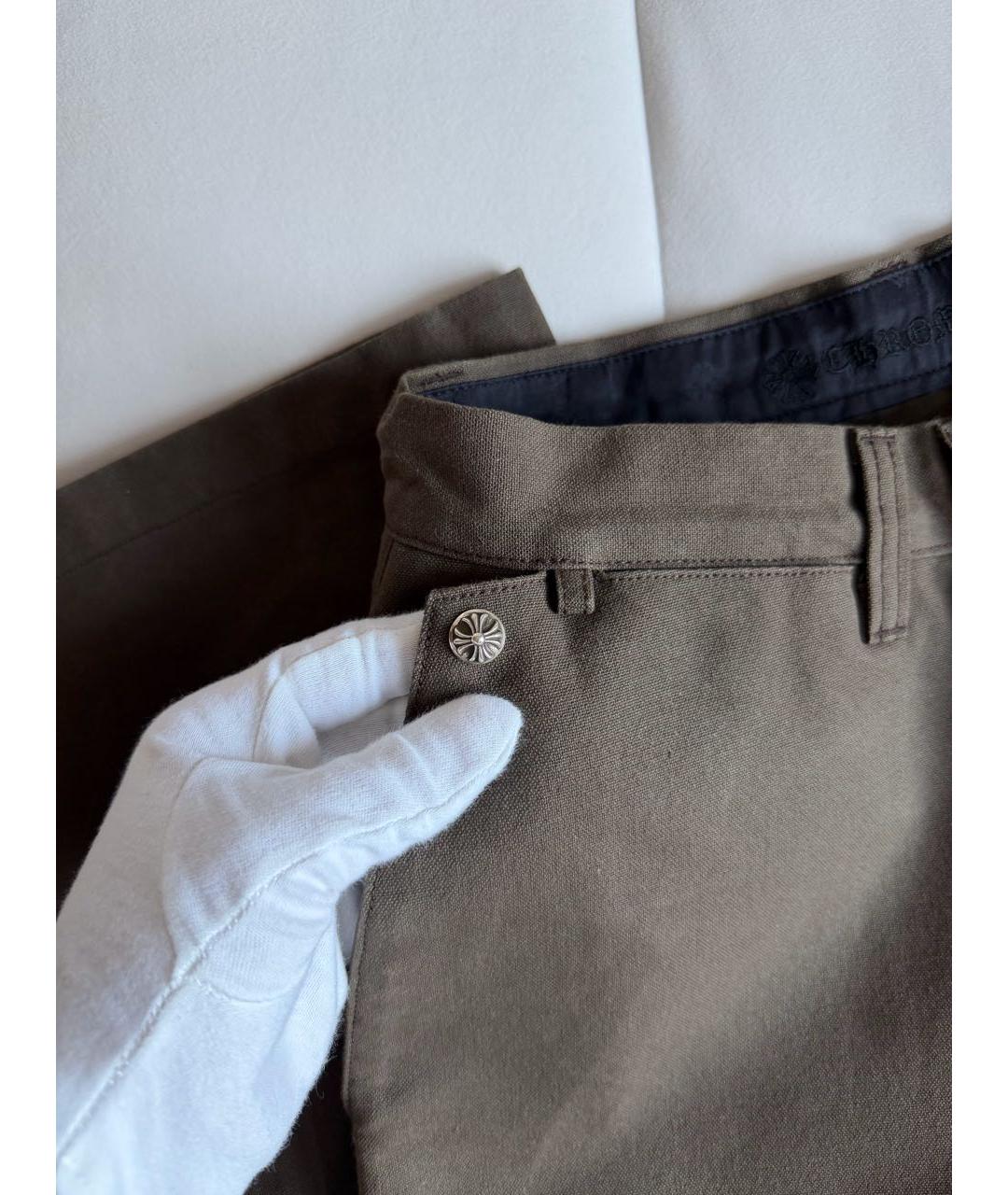 CHROME HEARTS Коричневые хлопковые прямые джинсы, фото 6
