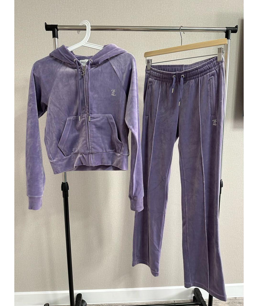 JUICY COUTURE Фиолетовый велюровый спортивные костюмы, фото 7